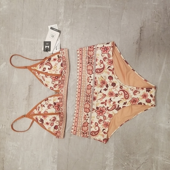 💕RIP CURL💕 Desert Dawn Bikini Banded Triangle Top + High Waisted Bottom M NWT - Picture 1 of 16